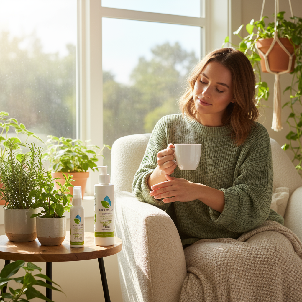 Experience the Transformative Touch of Pure Energy Apothecary’s Rosemary Mint Lotion - an everyday essential.