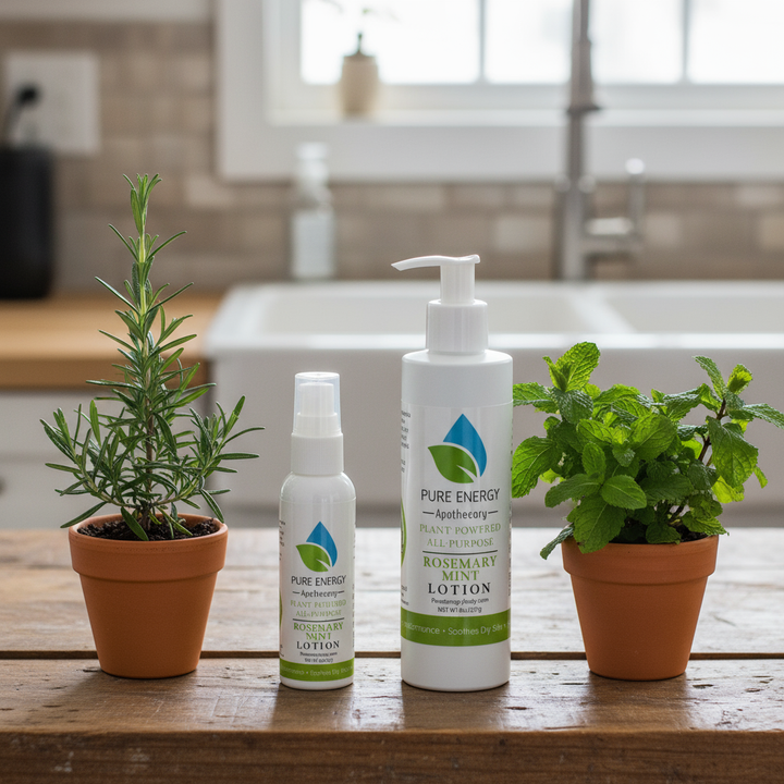 Rosemary Mint All-Purpose Organic Lotion 8oz – Deep Moisture, Fresh Scent, Non-Toxic | Pure Energy Apothecary