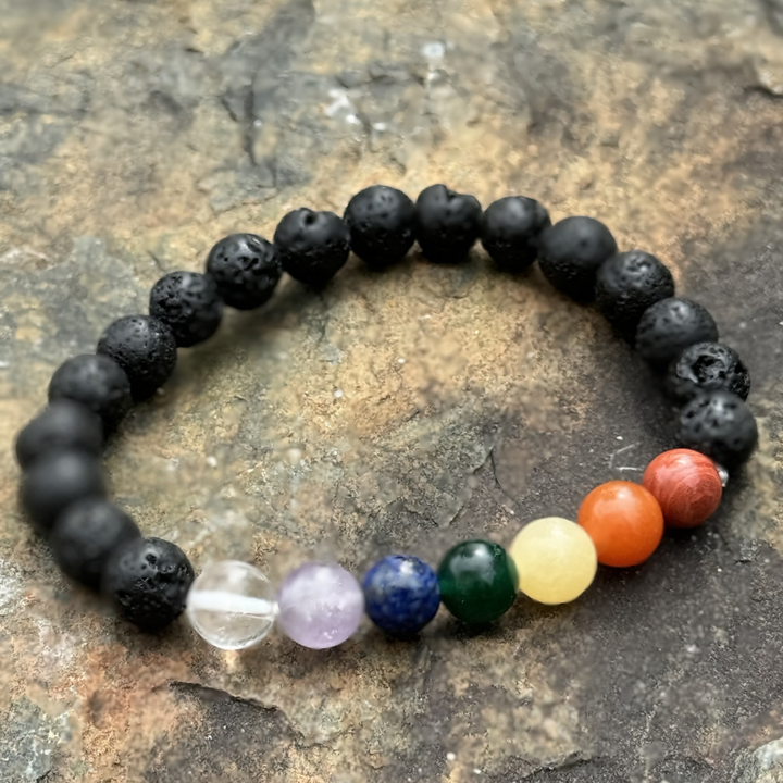 Black Lava Chakra Bracelet - Single Item