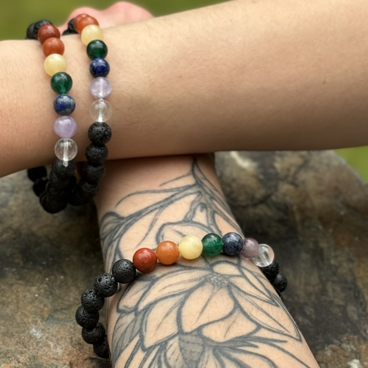 Black Lava Chakra Bracelet - Single Item