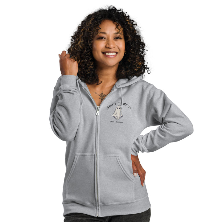 Scotty the Medium, Peace & Peppermint, Unisex heavy blend zip hoodie