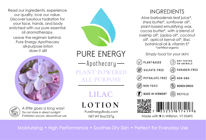 Natural All Purpose Lotion 8 Oz (Lilac)